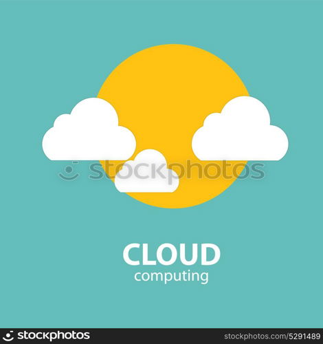 Cloud Computing Concept on Different Electronic Devices. Vector Illustration. Cloud Computing Concept on Different Electronic Devices. Vector