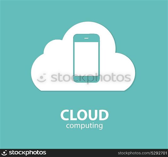 Cloud Computing Concept on Different Electronic Devices. Vector Illustration. Cloud Computing Concept on Different Electronic Devices. Vector