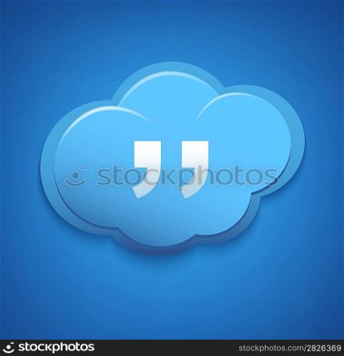 Cloud computing concept sign. Blue sky.