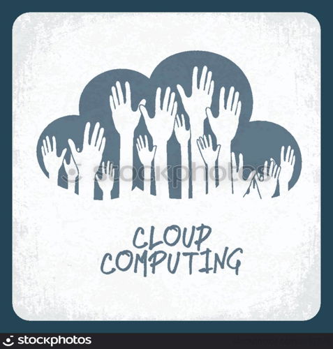 Cloud computing concept. Vector.