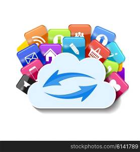 Cloud Computing Concept Vector Illustration Isolated. EPS10