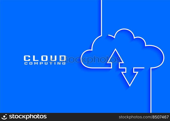 cloud computing concept visualization in line style