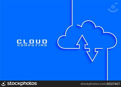 cloud computing concept visualization in line style