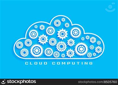 cloud computing concept with gears symbols