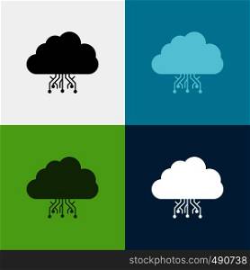cloud, computing, data, hosting, network Icon Over Various Background. glyph style design, designed for web and app. Eps 10 vector illustration. Vector EPS10 Abstract Template background