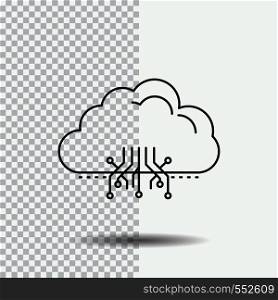 cloud, computing, data, hosting, network Line Icon on Transparent Background. Black Icon Vector Illustration. Vector EPS10 Abstract Template background