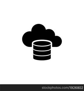Cloud Computing Database, Computing Server. Flat Vector Icon illustration. Simple black symbol on white background. Cloud Computing Database, Server sign design template for web and mobile UI element. Cloud Computing Database, Computing Server Flat Vector Icon