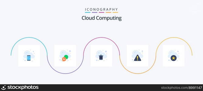 Cloud Computing Flat 5 Icon Pack Including cloud. cloud. warning. cloud
