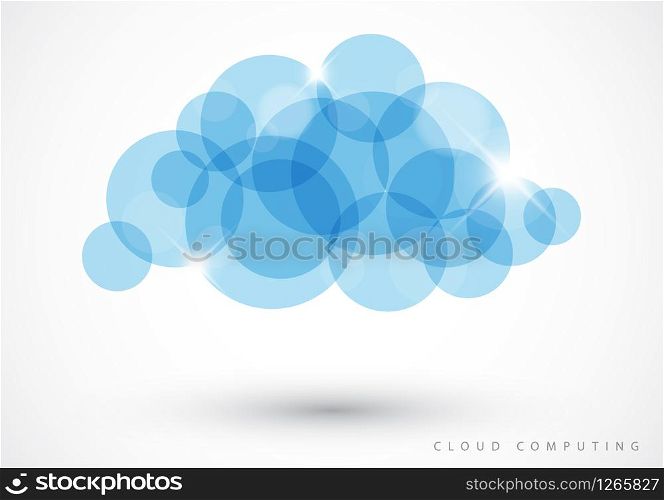 Cloud computing icon made from blue circles - vector illustration