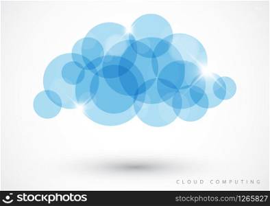 Cloud computing icon made from blue circles - vector illustration