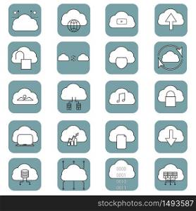 Cloud computing icons set, vector illustration, sign and symbol pack