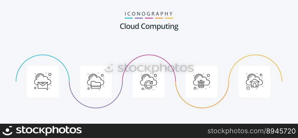 Cloud Computing Line 5 Icon Pack Including cloud. cloud. remove. cloud