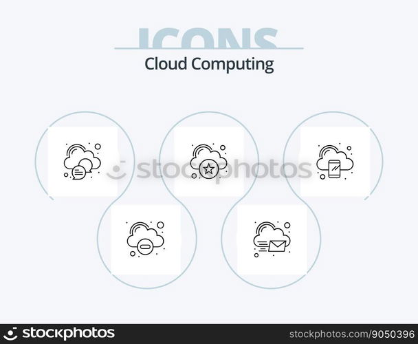 Cloud Computing Line Icon Pack 5 Icon Design. computing. android. storage. cloud