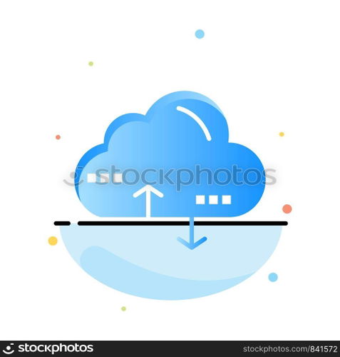 Cloud, Computing, Link, Data Abstract Flat Color Icon Template