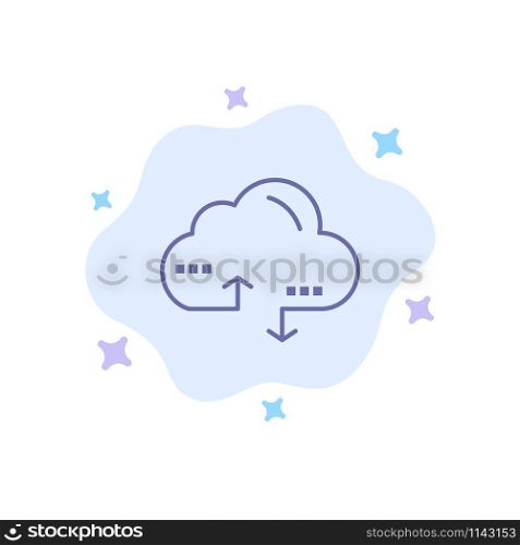 Cloud, Computing, Link, Data Blue Icon on Abstract Cloud Background
