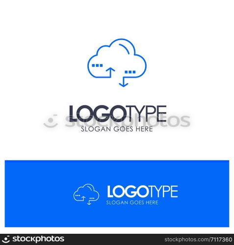 Cloud, Computing, Link, Data Blue Logo vector