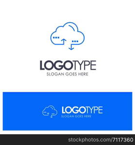 Cloud, Computing, Link, Data Blue Logo vector