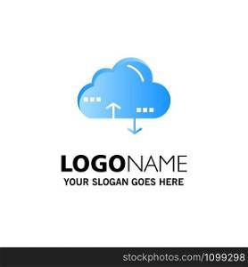 Cloud, Computing, Link, Data Business Logo Template. Flat Color