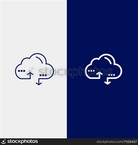 Cloud, Computing, Link, Data Line and Glyph Solid icon Blue banner
