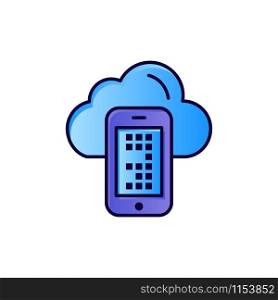Cloud, Computing, Mobile, Cell Flat Color Icon. Vector icon banner Template