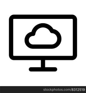 Cloud computing on a desktop isolated on white background
