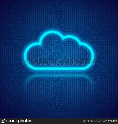 Cloud computing on an abstract digital background.. Cloud computing on an abstract digital background. Vector illustration .