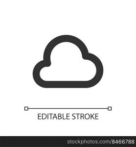 Cloud computing pixel perfect linear ui icon. Data storage. Wireless file sharing. GUI, UX design. Outline isolated user interface element for app and web. Editable stroke. Arial font used. Cloud computing pixel perfect linear ui icon