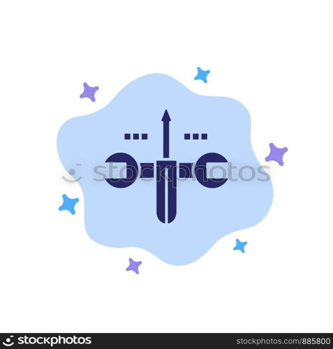 Cloud, Computing, Screwdriver, Tooling Blue Icon on Abstract Cloud Background