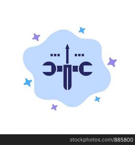 Cloud, Computing, Screwdriver, Tooling Blue Icon on Abstract Cloud Background