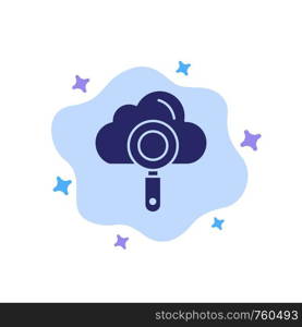 Cloud, Computing, Search, Find Blue Icon on Abstract Cloud Background