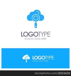 Cloud, Computing, Search, Find Blue Logo vector