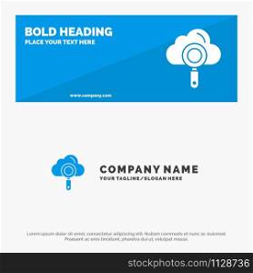 Cloud, Computing, Search, Find SOlid Icon Website Banner and Business Logo Template