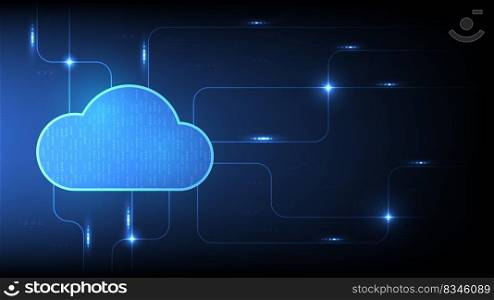 Cloud computing service management. Digital technology background. Vector art illustration