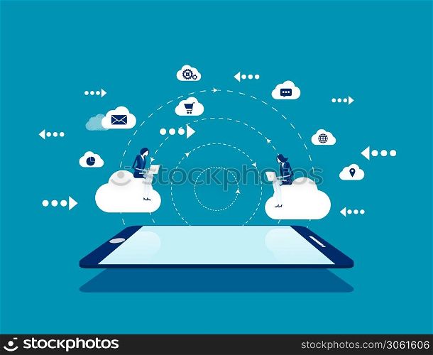 Cloud computing technology. Concept business vector illustration, Data, Business icon, Connection.