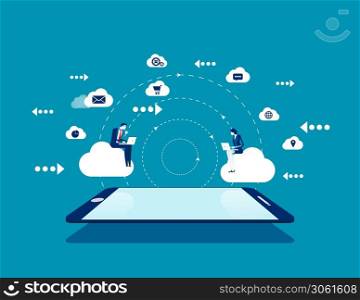 Cloud computing technology. Concept business vector illustration, Data, Business icon, Connection.