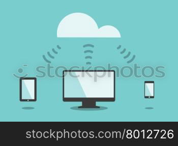 Cloud computing, technology connectivity concept