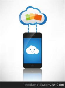 Cloud computing. The concept of reception and transmission of information between the device and the server.