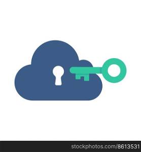 Cloud Computing. The padlock that locks the clouds. The concept of preventing data loss on the network.