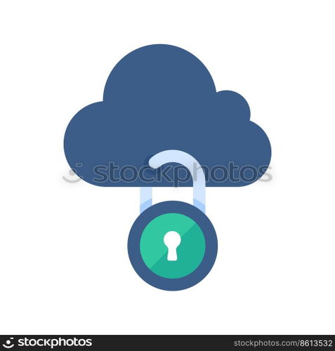 Cloud Computing. The padlock that locks the clouds. The concept of preventing data loss on the network.
