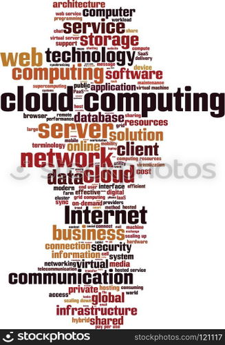 Cloud computing word cloud concept. Vector illustration