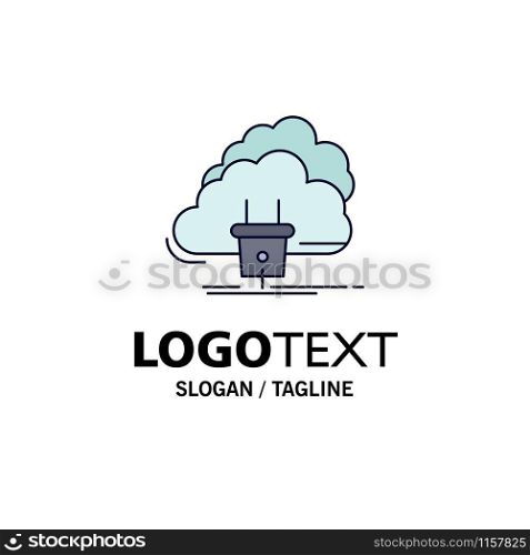 Cloud, connection, energy, network, power Flat Color Icon Vector