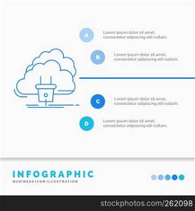 Cloud, connection, energy, network, power Infographics Template for Website and Presentation. Line Blue icon infographic style vector illustration