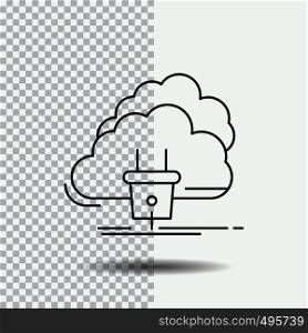 Cloud, connection, energy, network, power Line Icon on Transparent Background. Black Icon Vector Illustration. Vector EPS10 Abstract Template background