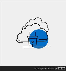 Cloud, connection, energy, network, power Line Icon. Vector EPS10 Abstract Template background