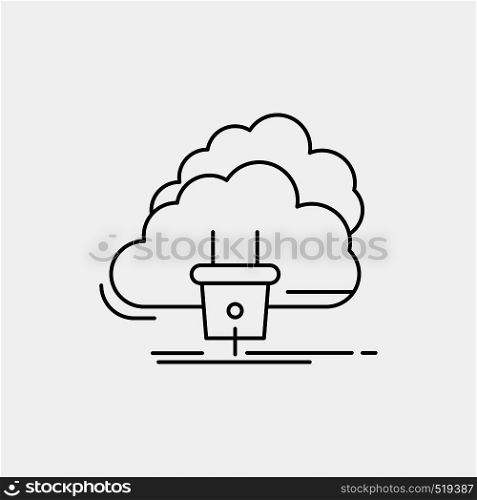 Cloud, connection, energy, network, power Line Icon. Vector isolated illustration. Vector EPS10 Abstract Template background