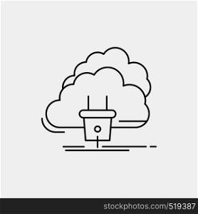Cloud, connection, energy, network, power Line Icon. Vector isolated illustration. Vector EPS10 Abstract Template background