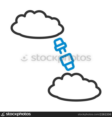 Cloud Connection Icon. Editable Bold Outline With Color Fill Design. Vector Illustration.