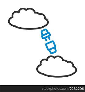 Cloud Connection Icon. Editable Bold Outline With Color Fill Design. Vector Illustration.
