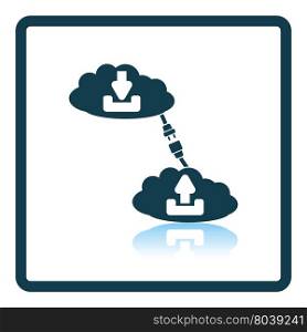 Cloud connection icon. Shadow reflection design. Vector illustration.