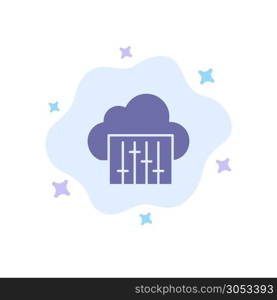 Cloud, Connection, Music, Audio Blue Icon on Abstract Cloud Background
